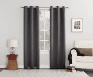 Curtains hanging over window